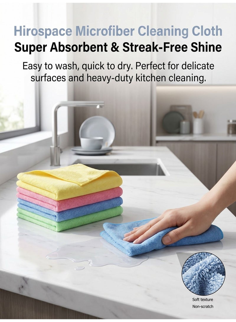 Hirospace 10 Reusable Colored Microfiber Kitchen Towels - Highly Absorbent, Lint-Free Dish Cloth - Versatile, Durable, and Easy to Clean for Home and Kitchen - Image 2
