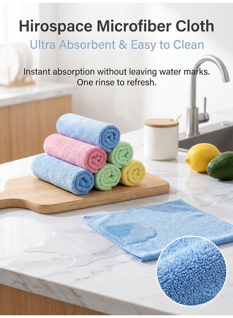 Hirospace 10 Reusable Colored Microfiber Kitchen Towels - Highly Absorbent, Lint-Free Dish Cloth - Versatile, Durable, and Easy to Clean for Home and Kitchen - Image 3