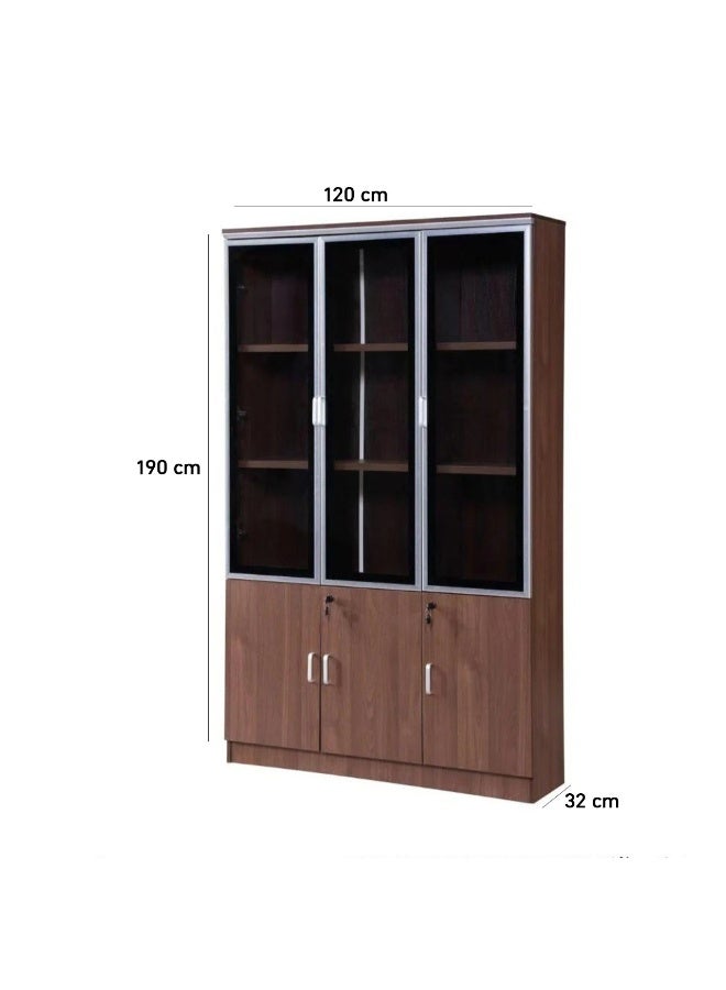 بيتي دولاب تخزين مكتبي خشب 3 باب لون بني فاتح - Image 3