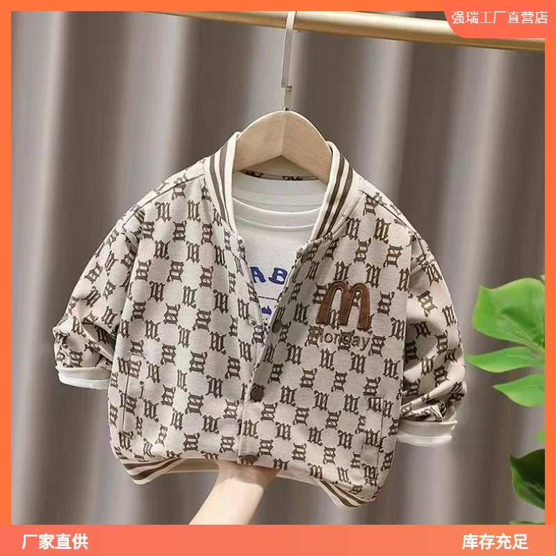 Boy'S Coat Western Style Casual New Children'S Baby Handsome Baseball Jacket Top Autumn Fashion - Image 3
