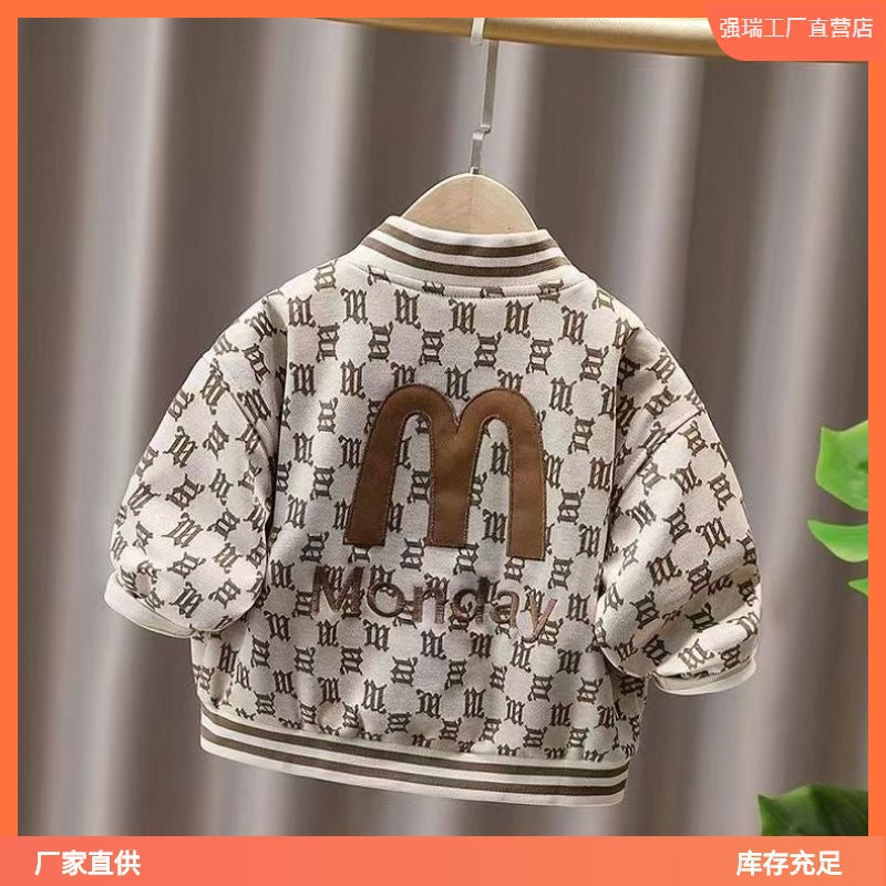 Boy'S Coat Western Style Casual New Children'S Baby Handsome Baseball Jacket Top Autumn Fashion - Image 5