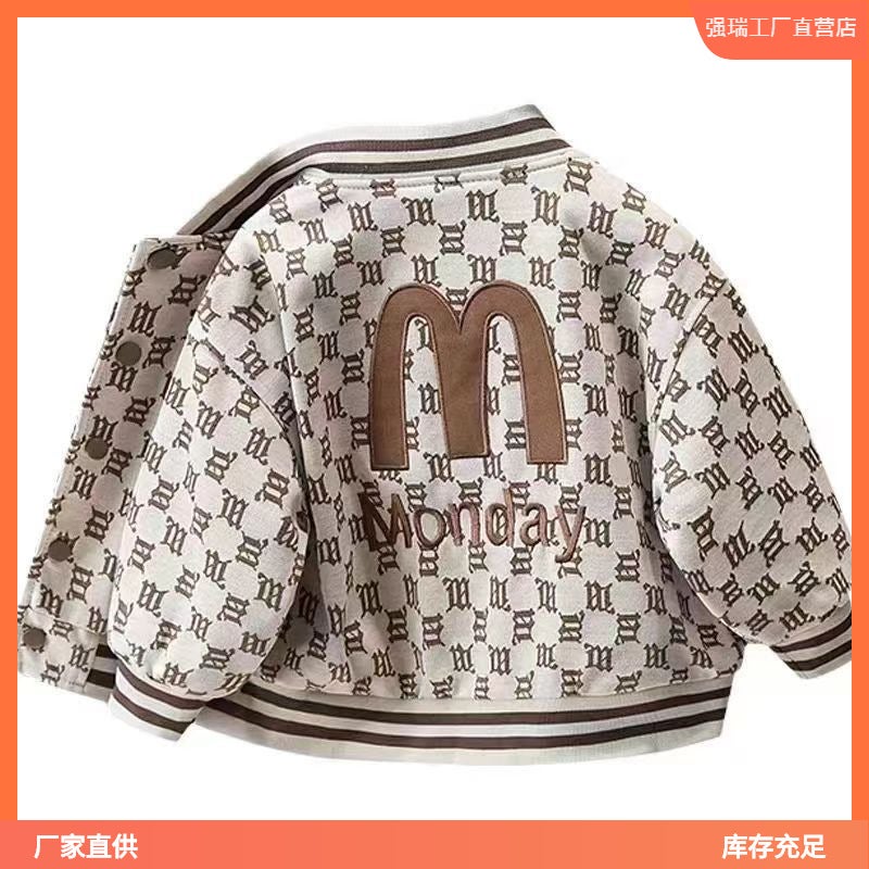 Boy'S Coat Western Style Casual New Children'S Baby Handsome Baseball Jacket Top Autumn Fashion - Image 4