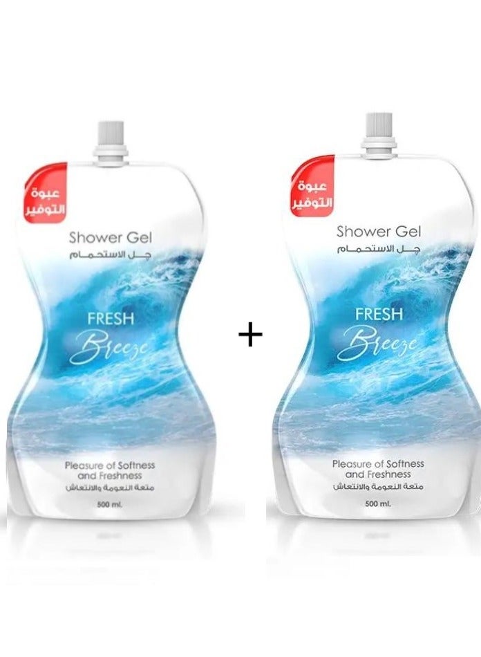 Eva Shower Gel Pouch Fresh Breeze 500ML by Eva 1+1