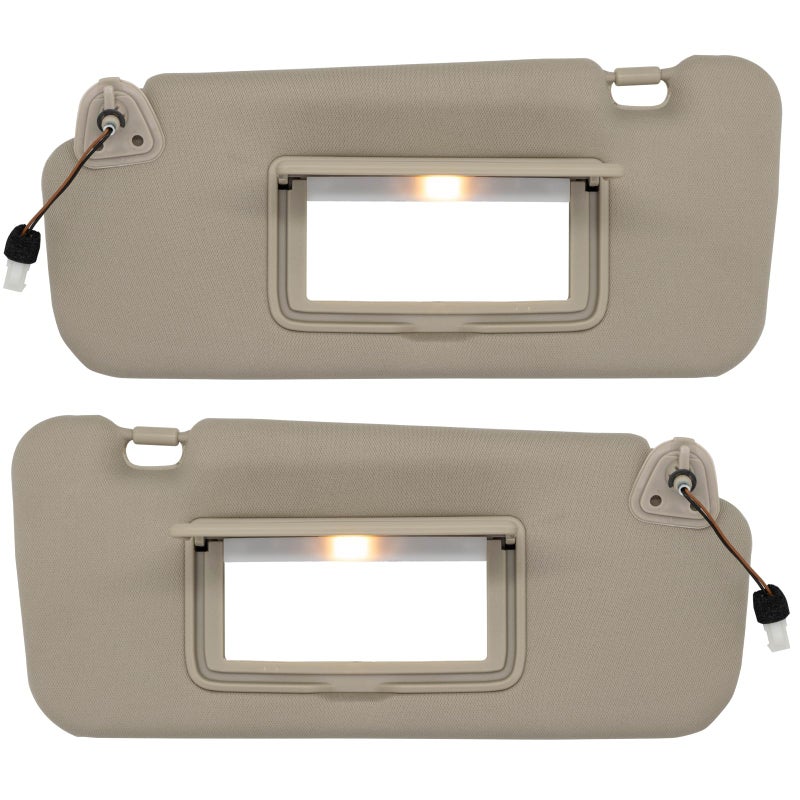 NHILES Driver  Passenger Side Sun Visor Fits for Nissan Murano 2009 2010 2011 2012 2013 2014 Replacement Sun Shade  964011AA1B Beige