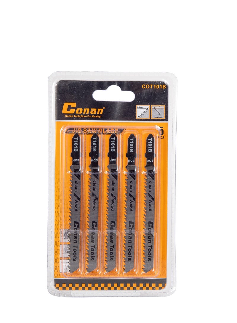 Conan Jig Saw Blades – T101B Clean Wood – 5PCS Set – Precision Fine Cutting - Image 1