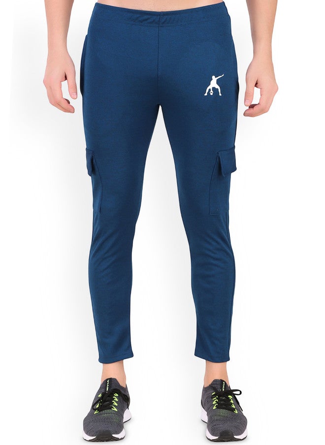PREEN Men Mid-Rise Slim-Fit Dry-Fit Cargo Track Pants - Image 1