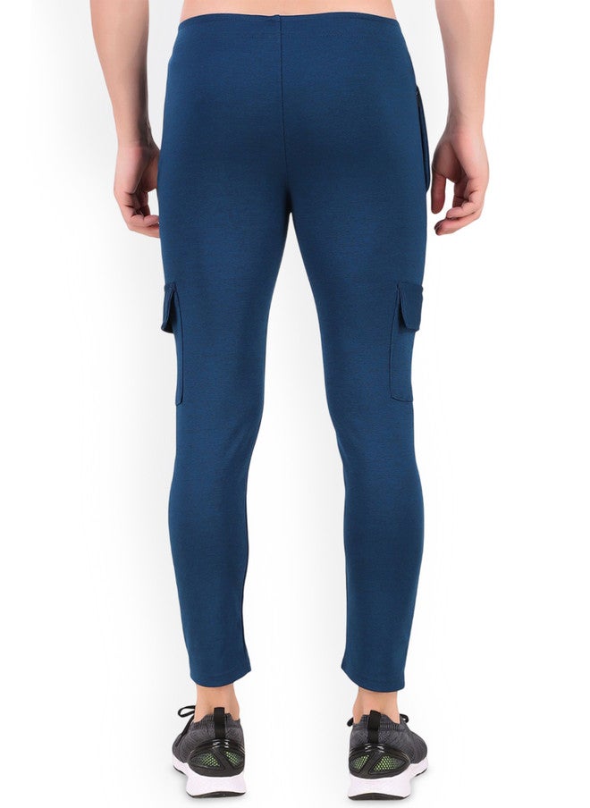 PREEN Men Mid-Rise Slim-Fit Dry-Fit Cargo Track Pants - Image 4
