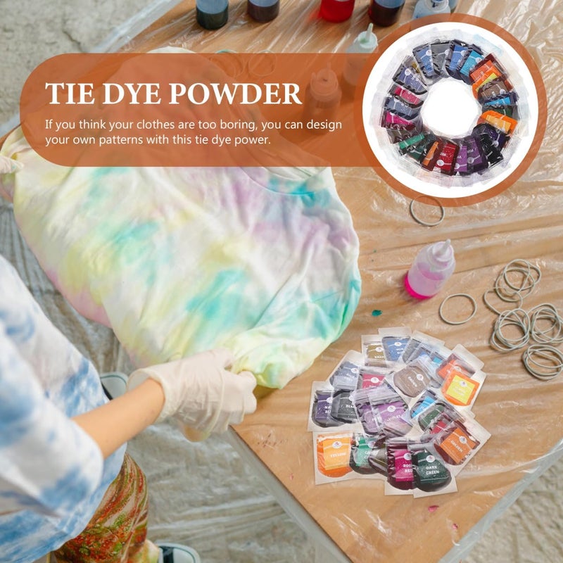 Operitacx 24pcs Tie Dye Powder, Colors Fabric Dyes for Clothing, Tie Dye Powder Refills Party Supplies for ing Children and Adults - Image 4