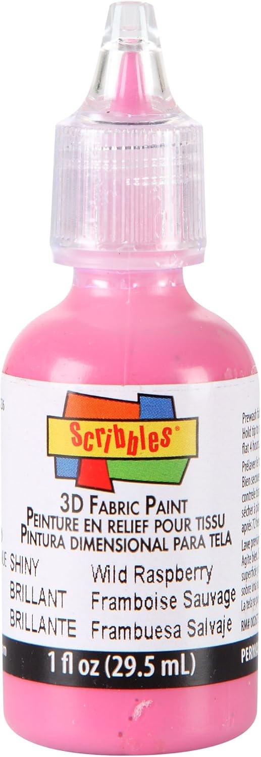 Scribbles Shiny 3D Fabric Paint Pink 1 Oz