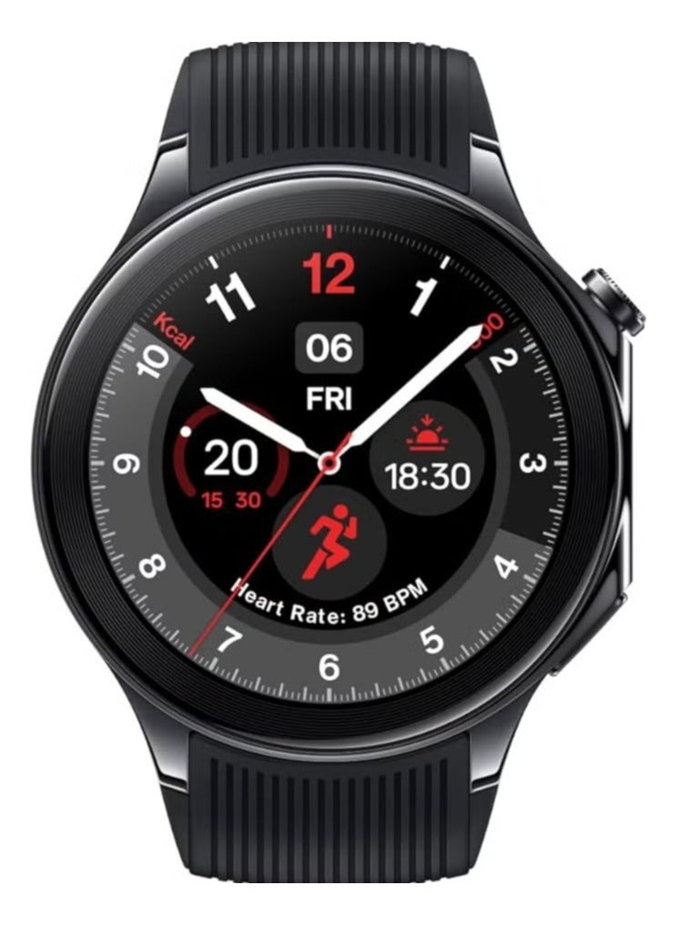 One Plus One OnePlus Watch 2 Black Steel, 32GB, 100-Hour Battery, Health & Fitness Tracking, Sapphire Crystal Design, Dual-Engine, Wear OS by Google - Image 1