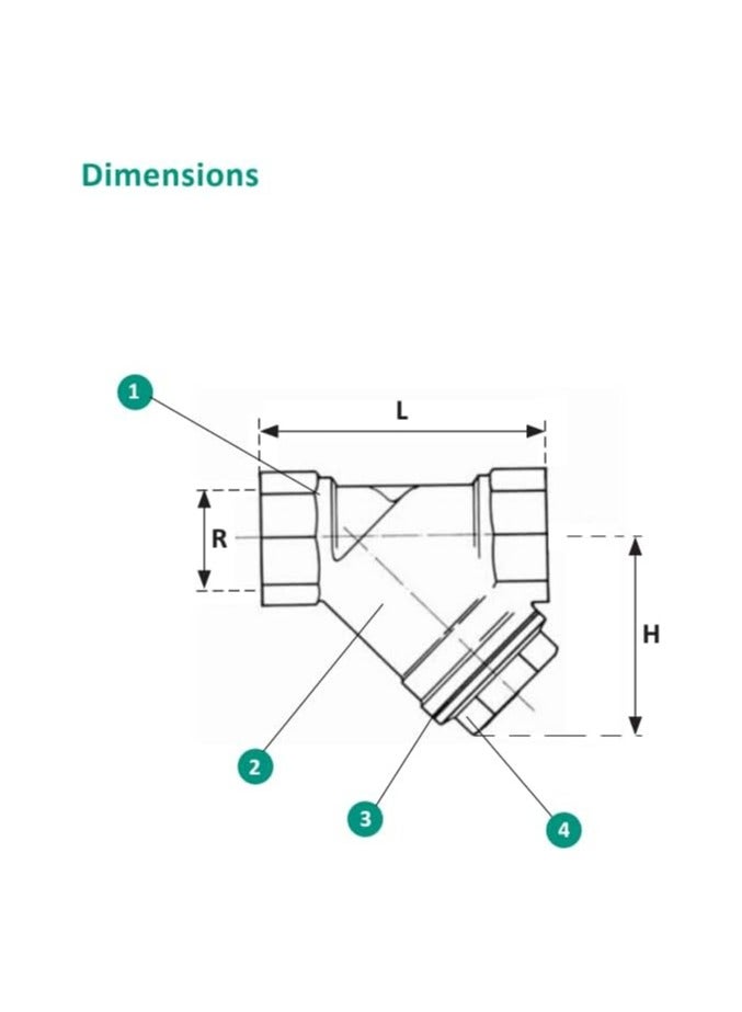 Bronze Y Strainer PN20 1'' (Flowcon) - Image 2