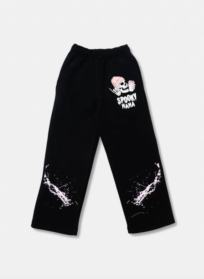 Kiddo Kids Unisex Street Style Black Pants 