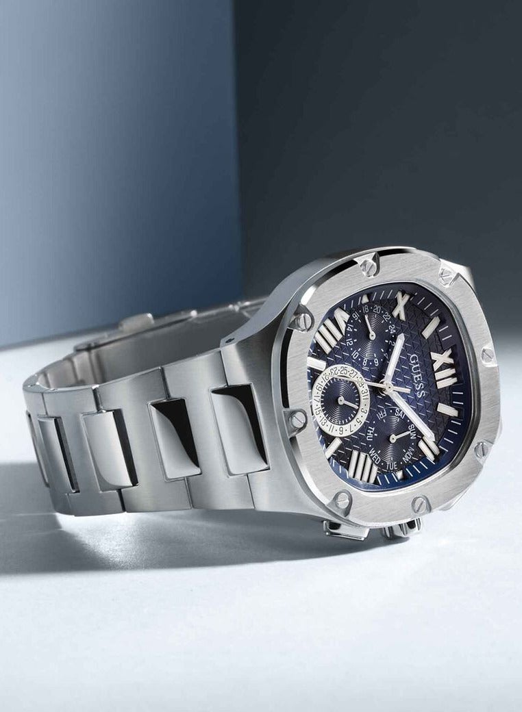 GUESS Mens Silver Tone Multi-function Watch GW0572G1