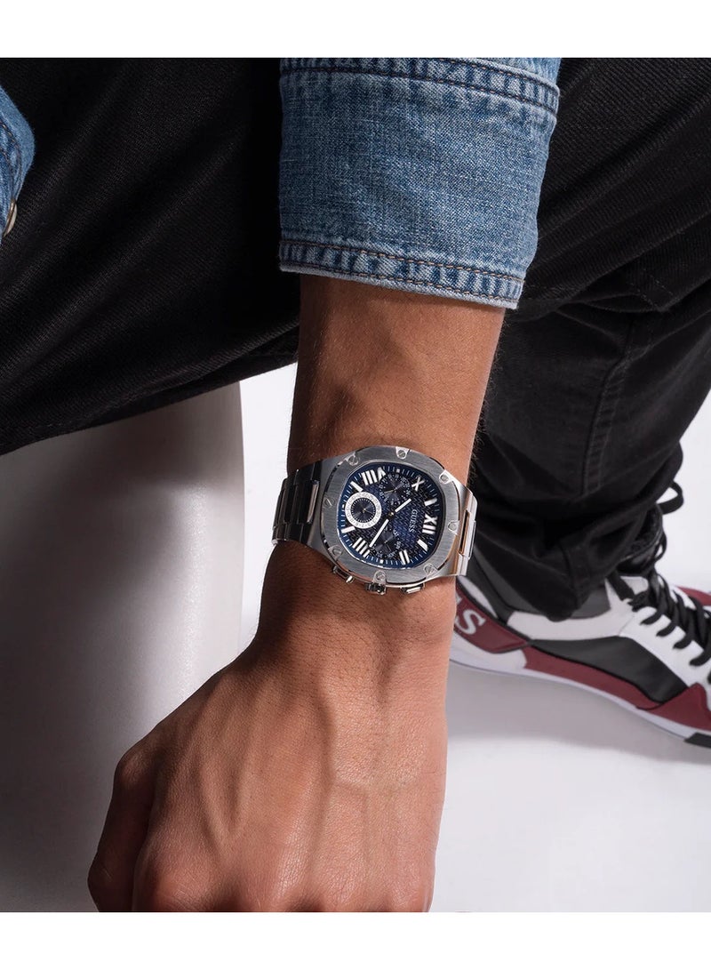 GUESS Mens Silver Tone Multi-function Watch GW0572G1