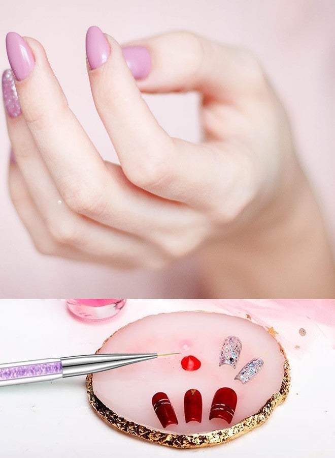 FULINJOY Resin Nail Art Palette with 5 Pcs Nail Art Brushes, Nail Polish Mixing Palette Double-Ended Dotting Pen Nail Art Liner Brush for Nail Art - Image 2