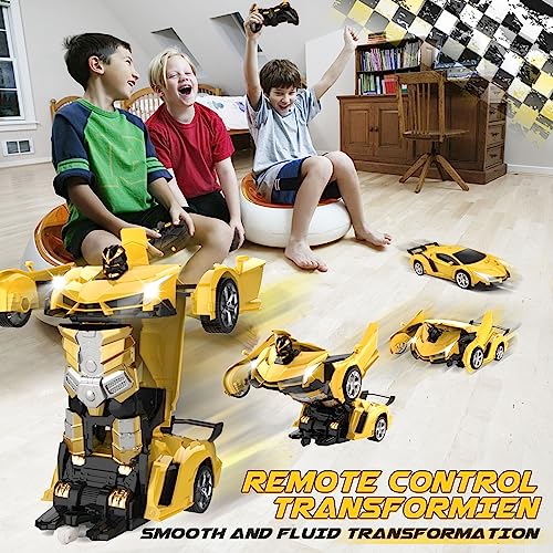 Britik Transform Remote Control Car Toy for Kids 4 5 6 7 8, Remote Control Car for Boys 4-7, Transform Cars for Boys 4-6, Toy Car 5 Year Old Boy, Toys for 3 4 5 6 7 8 9 10 11 12 Years Old Boy - Image 2