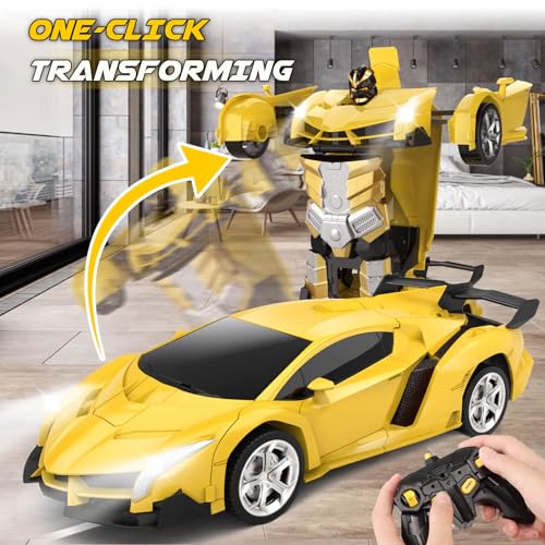 Britik Transform Remote Control Car Toy for Kids 4 5 6 7 8, Remote Control Car for Boys 4-7, Transform Cars for Boys 4-6, Toy Car 5 Year Old Boy, Toys for 3 4 5 6 7 8 9 10 11 12 Years Old Boy - Image 3