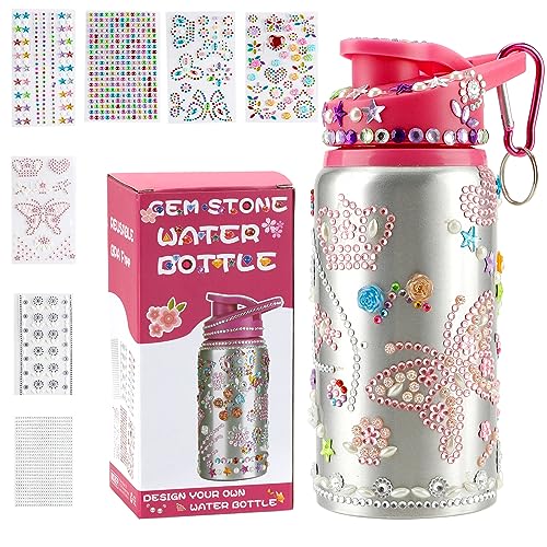 Zanzike Easter Gifts for Kids Decorate Your Own Water Bottle Kits for Girls Gifts for 10 Year Old Girl 8 Year Old Girl Birthday Gift Arts and Crafts for Kids Ages 48 Easter Basket Stuffer for Teen Pink - Image 1