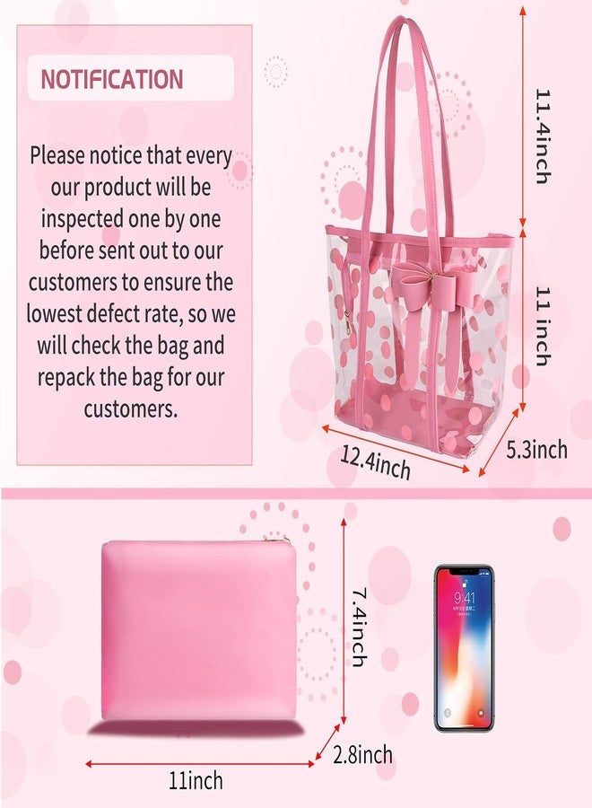 PG6 FF1 Women Waterproof Clear Tote Shoulder Bag Handbag Beach Shopping Work Bag - Image 3