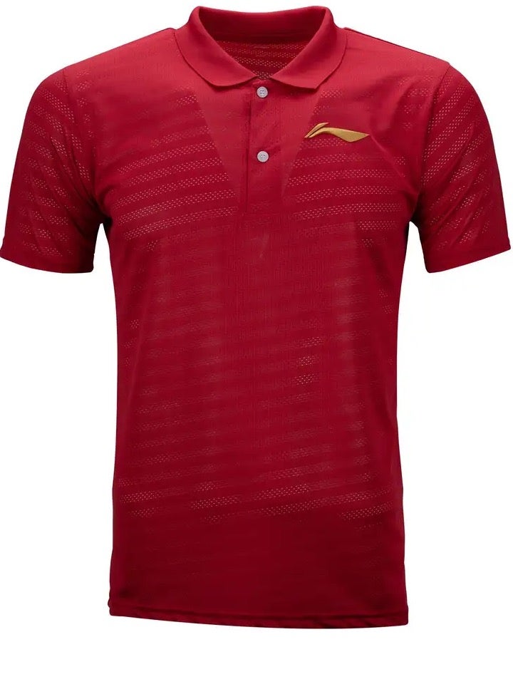 Li-Ning SOLID POLO-T-SHIRTS (RED) (ATST691-7-2XL) - Image 1