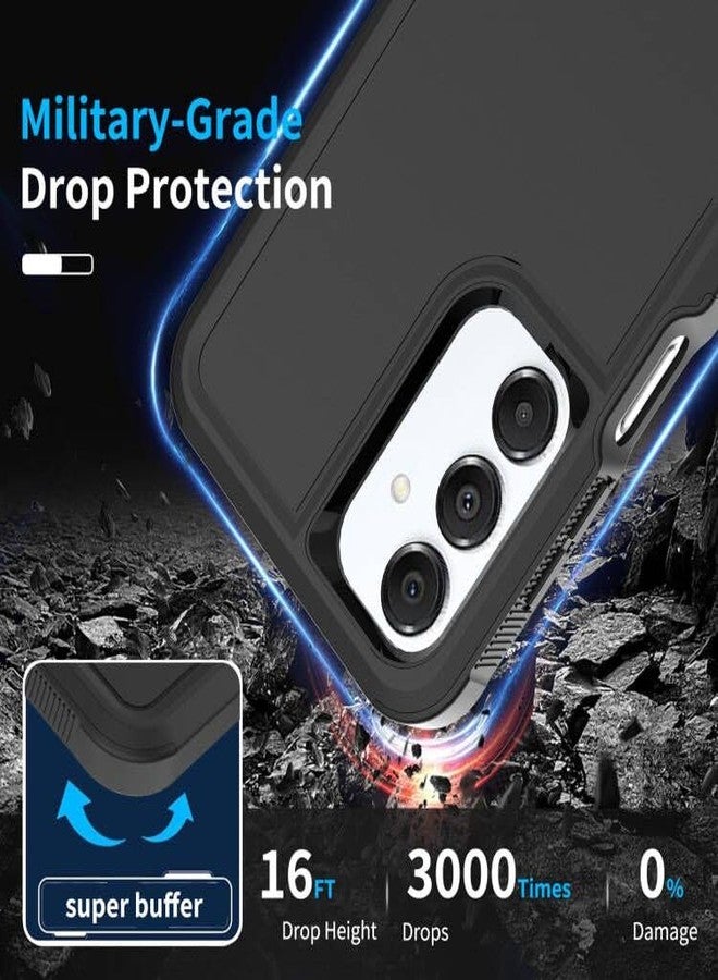 جراب هاتف yuanming لهاتف Galaxy A16 5G، [تم اختباره وفقًا لمعايير عسكرية لمقاومة السقوط] مع واقي شاشة، غطاء حماية مزدوج الطبقات شديد التحمل للهاتف المحمول، جراب مانع للانزلاق ومقاوم للصدمات لهاتف Samsung Galaxy A16 5G (أسود) - Image 2