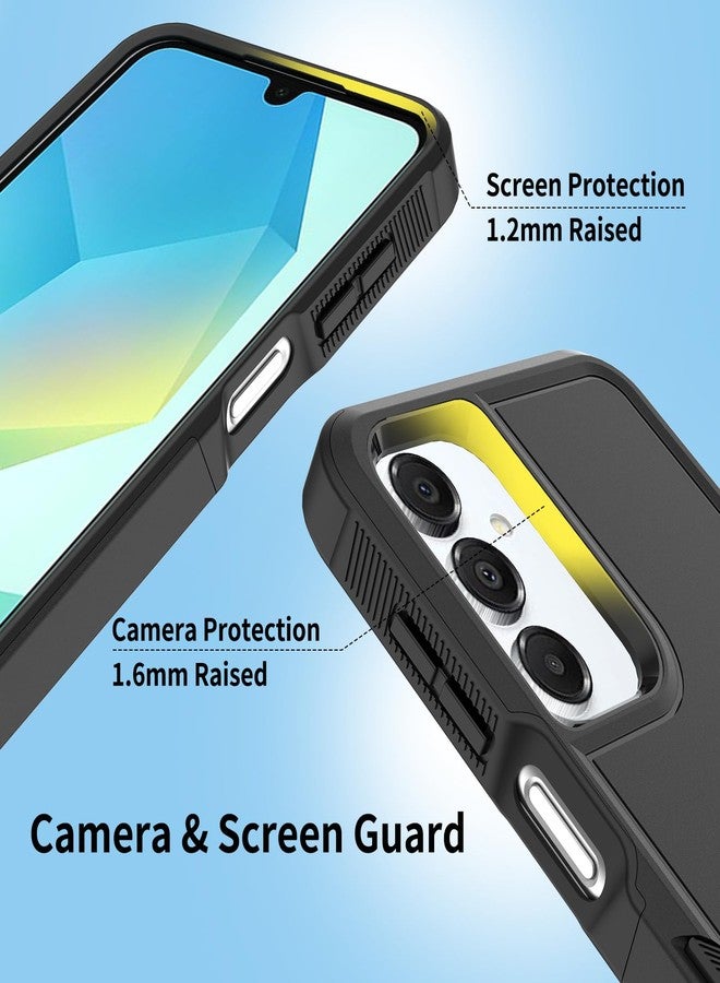 جراب هاتف yuanming لهاتف Galaxy A16 5G، [تم اختباره وفقًا لمعايير عسكرية لمقاومة السقوط] مع واقي شاشة، غطاء حماية مزدوج الطبقات شديد التحمل للهاتف المحمول، جراب مانع للانزلاق ومقاوم للصدمات لهاتف Samsung Galaxy A16 5G (أسود) - Image 3