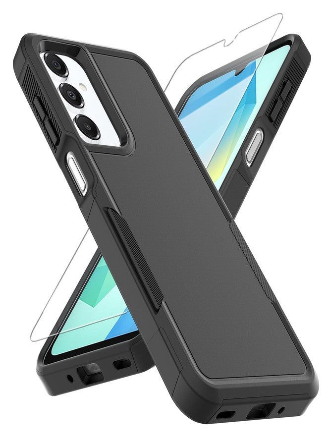 جراب هاتف yuanming لهاتف Galaxy A16 5G، [تم اختباره وفقًا لمعايير عسكرية لمقاومة السقوط] مع واقي شاشة، غطاء حماية مزدوج الطبقات شديد التحمل للهاتف المحمول، جراب مانع للانزلاق ومقاوم للصدمات لهاتف Samsung Galaxy A16 5G (أسود) - Image 1