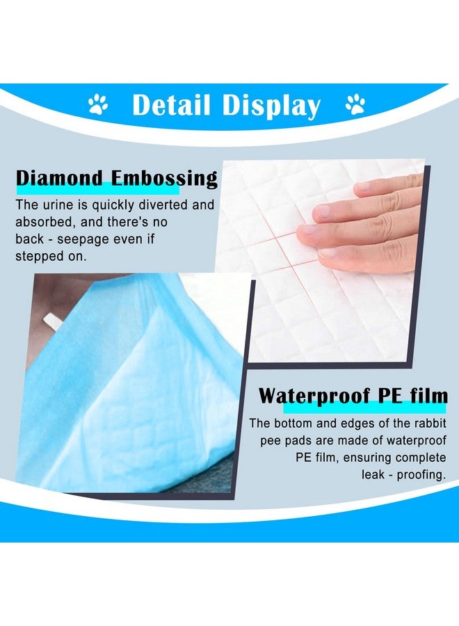 kathson 100Pcs Rabbit Pee Pads,18" x13" Disposable Bunny Diapers Cage Liners,Super Absorbent Pet Toilet Training Pads for Guinea Pig,Hedgehogs,Hamsters,Chinchillas,Cats,Reptiles and Small Animals - Image 5
