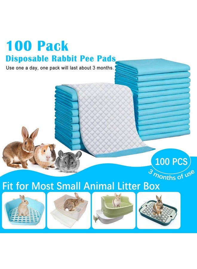 kathson 100Pcs Rabbit Pee Pads,18" x13" Disposable Bunny Diapers Cage Liners,Super Absorbent Pet Toilet Training Pads for Guinea Pig,Hedgehogs,Hamsters,Chinchillas,Cats,Reptiles and Small Animals - Image 2