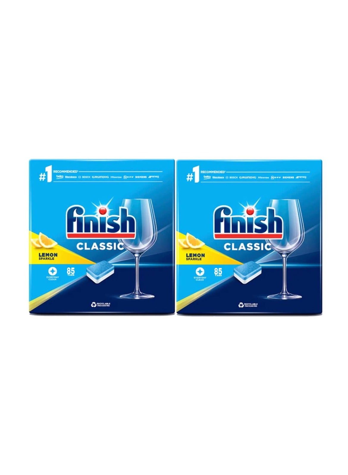 Finish All In One Classic lemon  Dishwasher 85 Tab pack of 2
