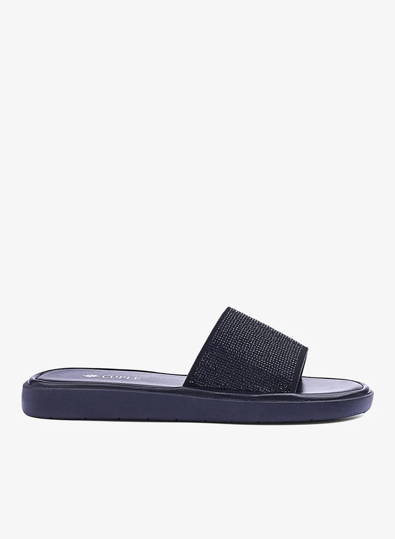 Cuple Womens flat platform slide sandals
