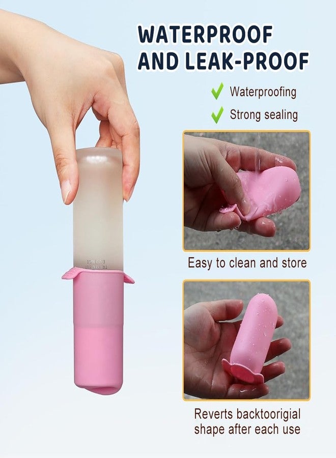 MAYCREATE® 4Pcs Travel Bottles Cover Cap Sleeves High Elastic Silicone Bottle Cover Leak-Proof Sleeves for Toiletries Travel Bottle Close-Fit Cap Compatible with Most Travel Containers - Image 5