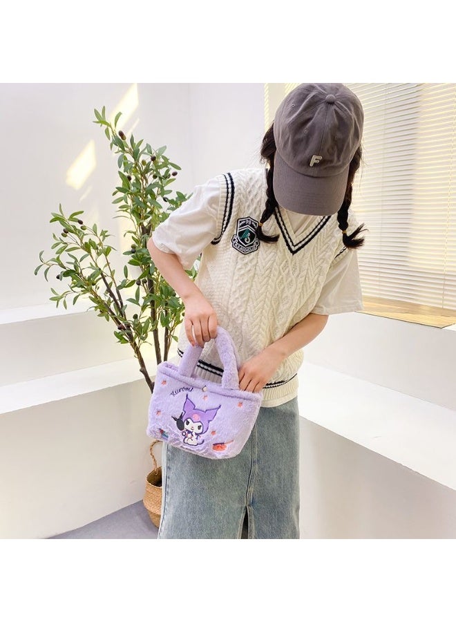 Sanrio Sanrio purple Kuromi shoulder bag messenger bag handbag plush bag children's decorative bag  - Image 2
