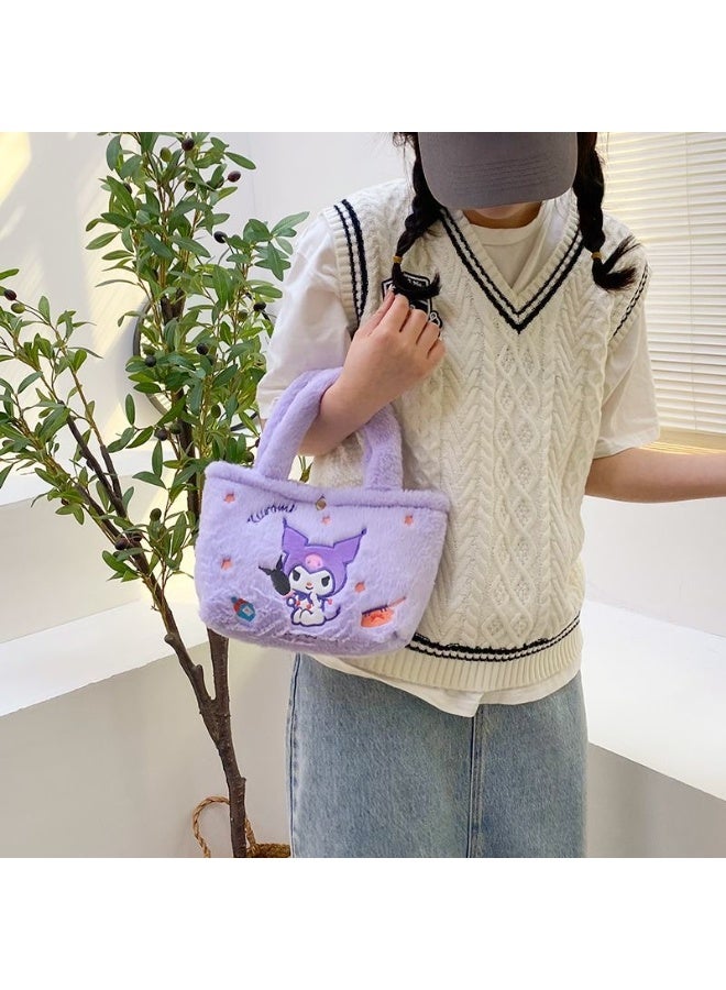 Sanrio Sanrio purple Kuromi shoulder bag messenger bag handbag plush bag children's decorative bag  - Image 1