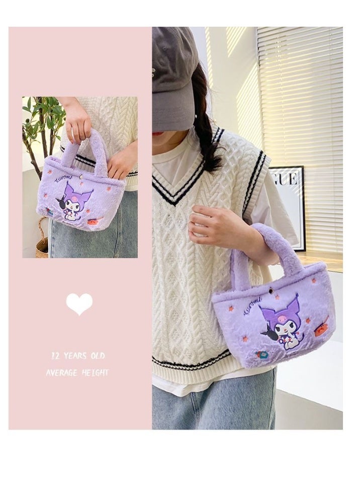Sanrio Sanrio purple Kuromi shoulder bag messenger bag handbag plush bag children's decorative bag  - Image 4