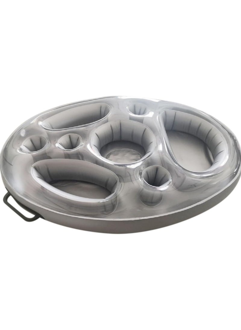 SwimBoBo - Inflatable Drinks Table Pool Float Summer Water Party Air Mattress Ice Bucket Serving Salad Bar Tray Food Drink Holder Indoor Outdoor BBQ Picnic Pool Party Supplies Luau - Image 1