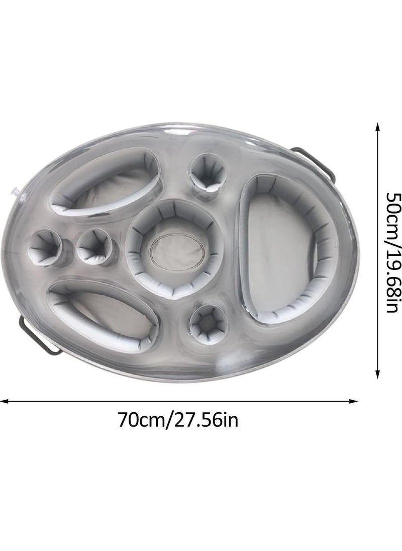 SwimBoBo - Inflatable Drinks Table Pool Float Summer Water Party Air Mattress Ice Bucket Serving Salad Bar Tray Food Drink Holder Indoor Outdoor BBQ Picnic Pool Party Supplies Luau - Image 1