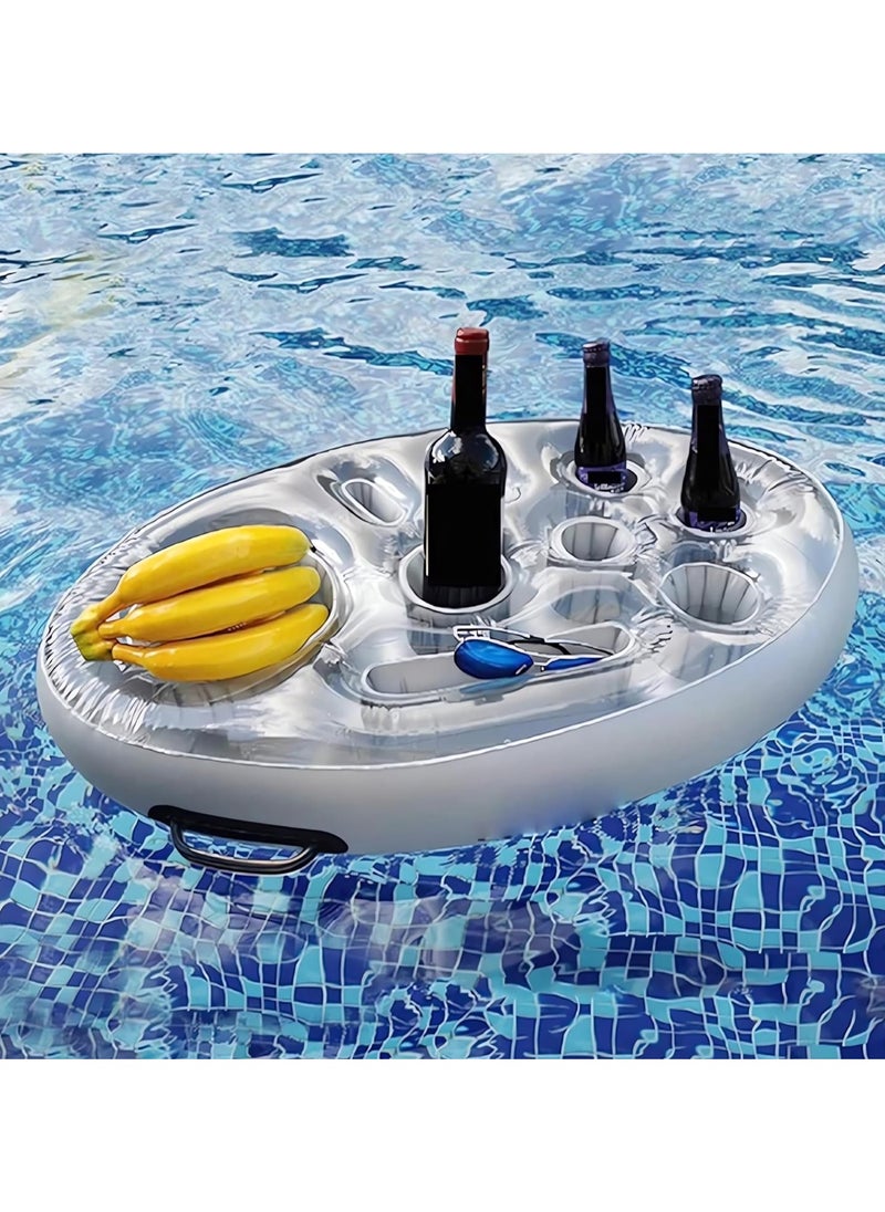 SwimBoBo - Inflatable Drinks Table Pool Float Summer Water Party Air Mattress Ice Bucket Serving Salad Bar Tray Food Drink Holder Indoor Outdoor BBQ Picnic Pool Party Supplies Luau - Image 1