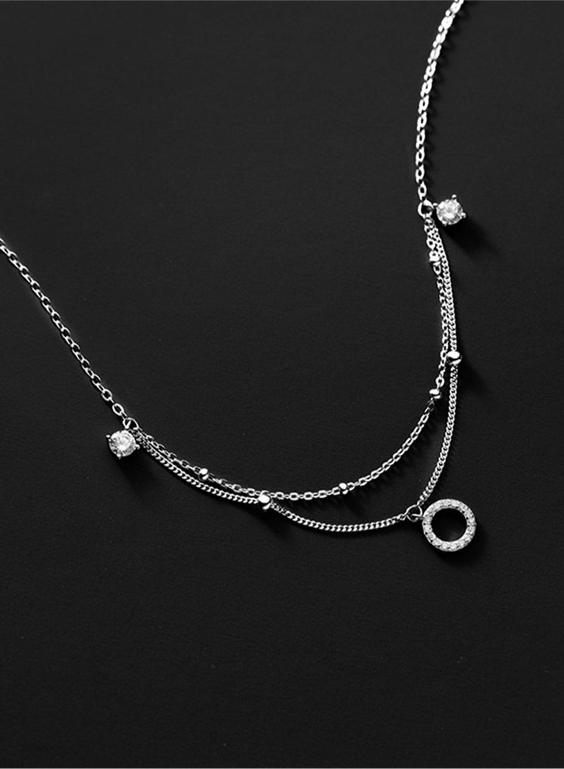 A full-body 925 silver ring inlaid with zirconium double-layer anklet, gift box, fashionable luxury valentine's saving gift, temperament and versatile girl - Image 2