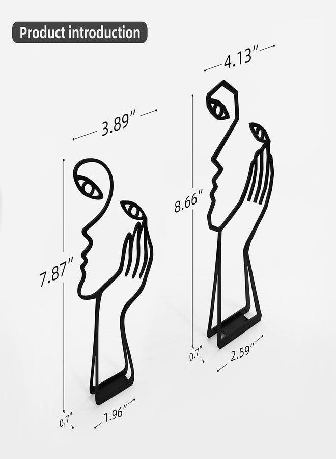 KOLYMAX Creative Abstract Decor The Thinker Statue Face & Hand Statues and Sculptures，Metal Hand Crafted Meditation Abstract Modern Sculptures Office Desk Decor Keep Silence Figurine - Image 2