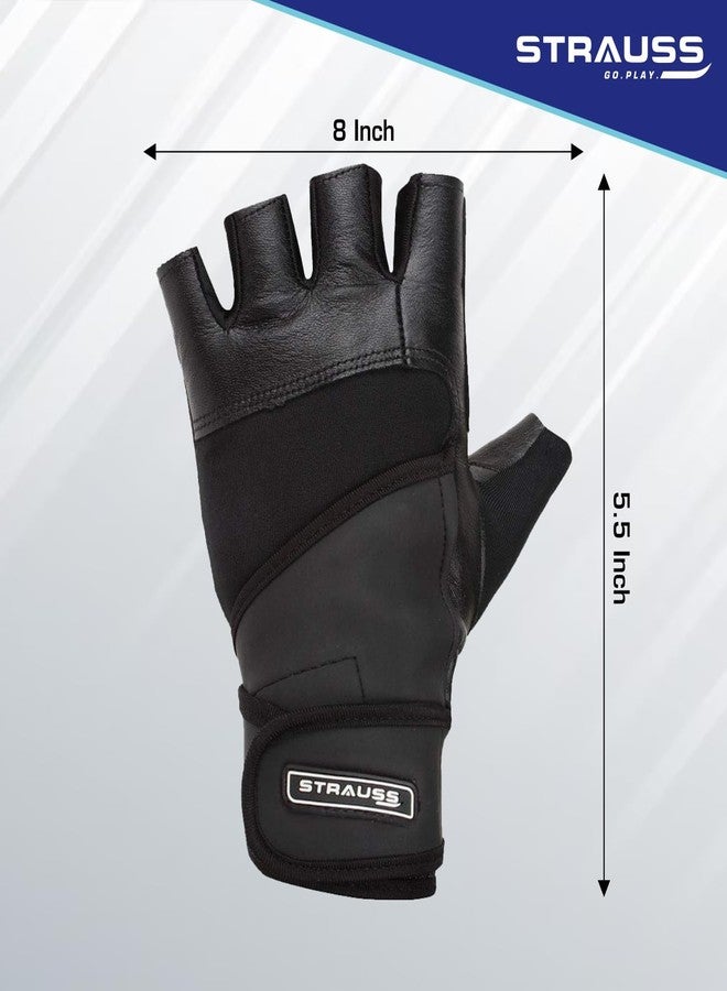 STRAUSS Leather Gym Gloves with Adjustable Strap & Foam Padding for Comfort, Grip & Durability - Ergonomic Design, Washable, and Extra Support (Medium) - Image 5