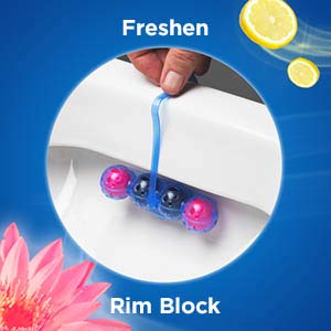 Bloo Solid Toilet Rim Blocks Blue Active Fresh Flower Twin Pack - 2x2x50g - (4 Rim Block) - Image 3