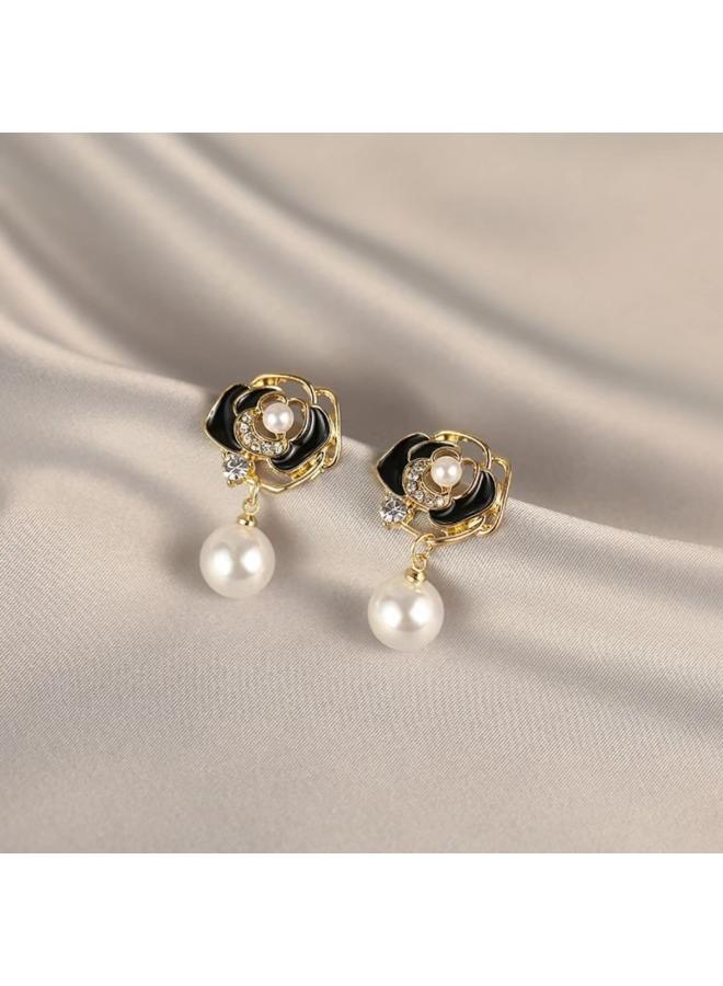French Baroque Special-shaped Pearl Pendant Earrings For Women's Niche Fashion All-match Design Knot Earrings Earrings