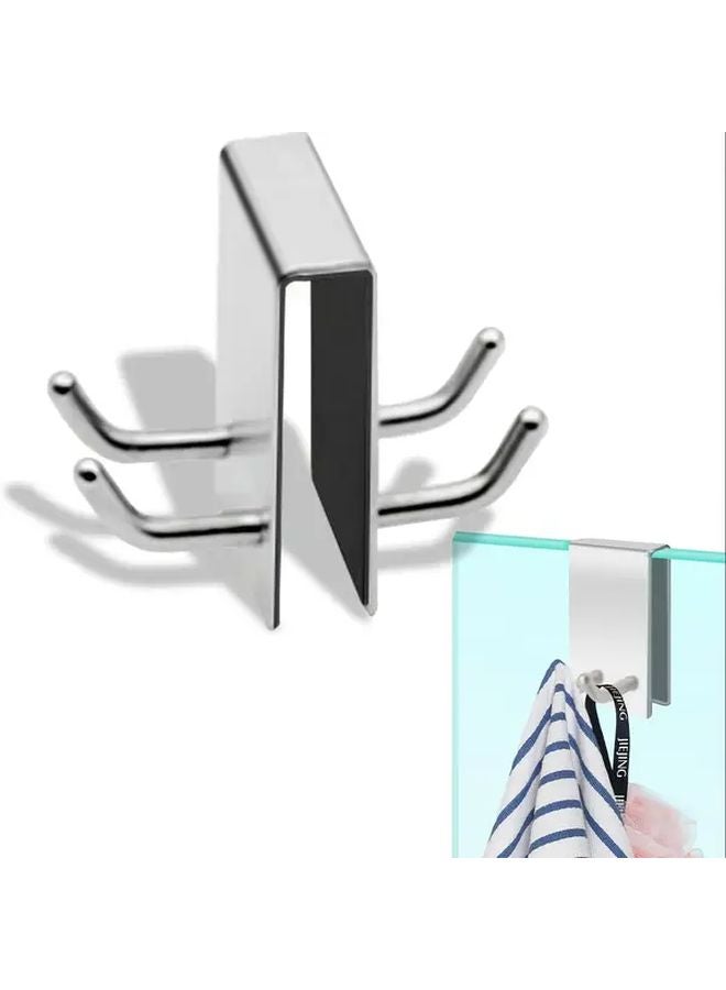 304 Stainless Steel Double Sided Rust Resistant Towel Hooks Silvery Easy Install - Image 2