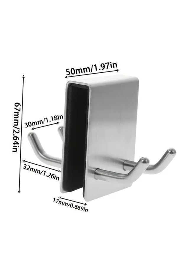 304 Stainless Steel Double Sided Rust Resistant Towel Hooks Silvery Easy Install - Image 4