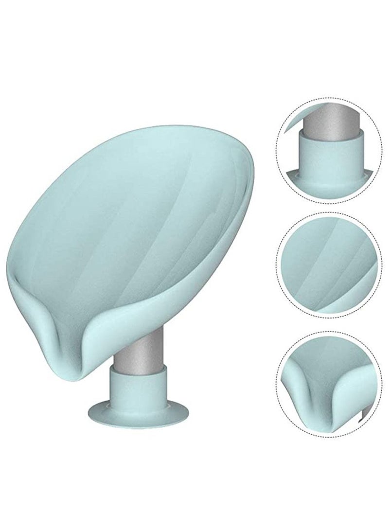 كاست ويف حامل صابون بار ، تجفيف ذاتي على شكل أوراق غير مثقوب ، طبق صابون سهل التنظيف للاستحمام ، حامل صابون مع كوب شفط صندوق صابون إبداعي ، للحمام ، حوض المطبخ - Image 2