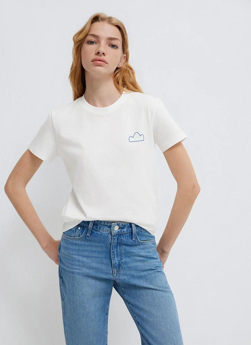 Mavi Printed Ecru T-Shirt