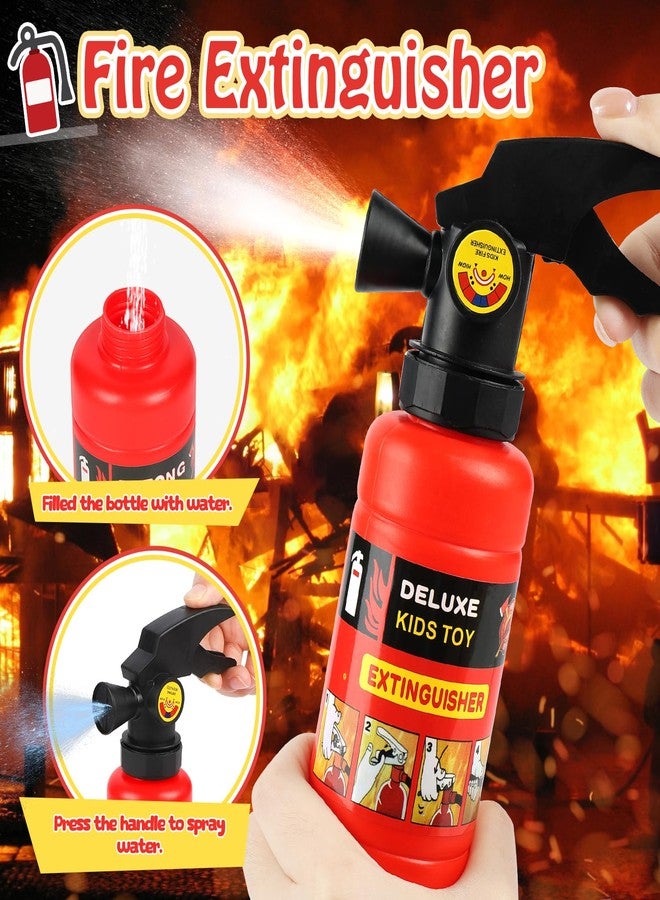 HUUIDY Firefighter Costume for Kids, Fireman Costume with Firefighter Tools, Fire Extinguisher, Helmet Light, Right Angle Flashlight, Kids Dress Up Clothes, Pretend Play Toys Gifts for Boys Age 4+ - Image 4