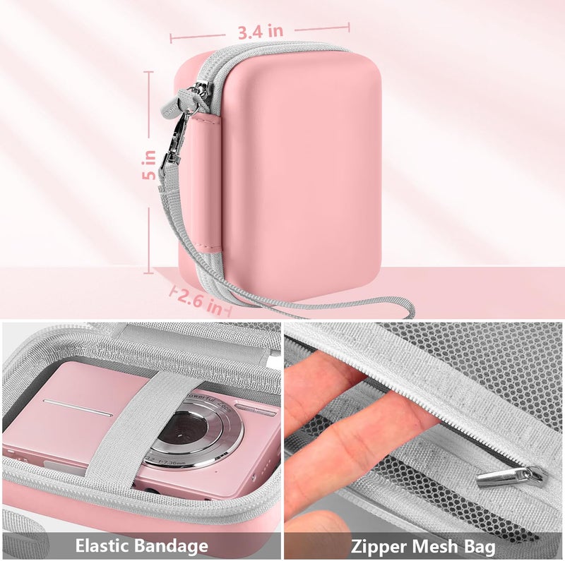 Leayjeen Digital Camera Case Compatible with Lecran/CAMKORY/IWEUKJLO/VAHOIALD/uikicon/jckduhan/akjjhfue FHD 1080P 44MP Point Digital Camera,Compact Digital Camera for Teens and Kids-Pink(Case Only) - Image 4