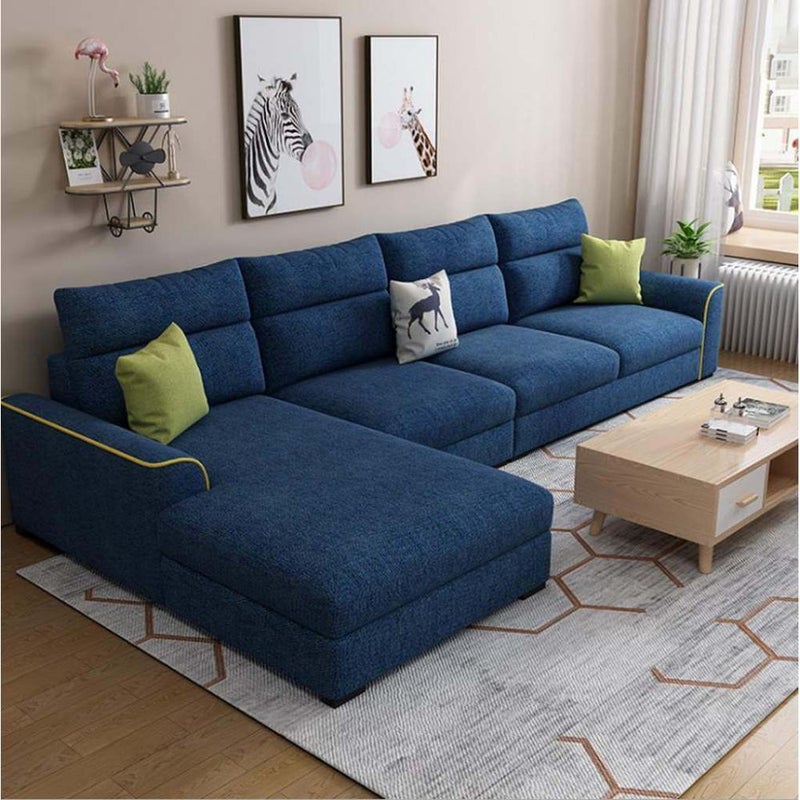 Betak Finnish wood and polyester corner sofa - blue - Image 1